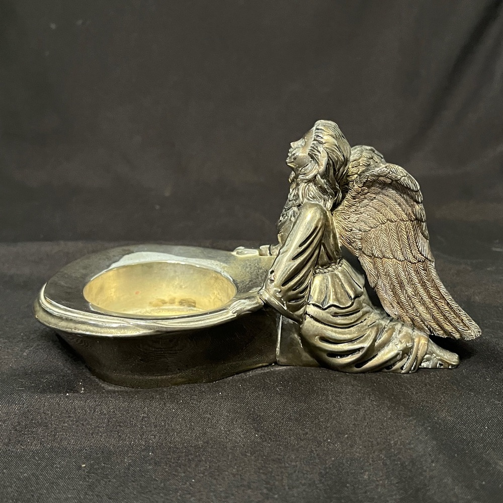 Vintage Wallace Silversmith Silver Plated Praying Angel Candle Holder